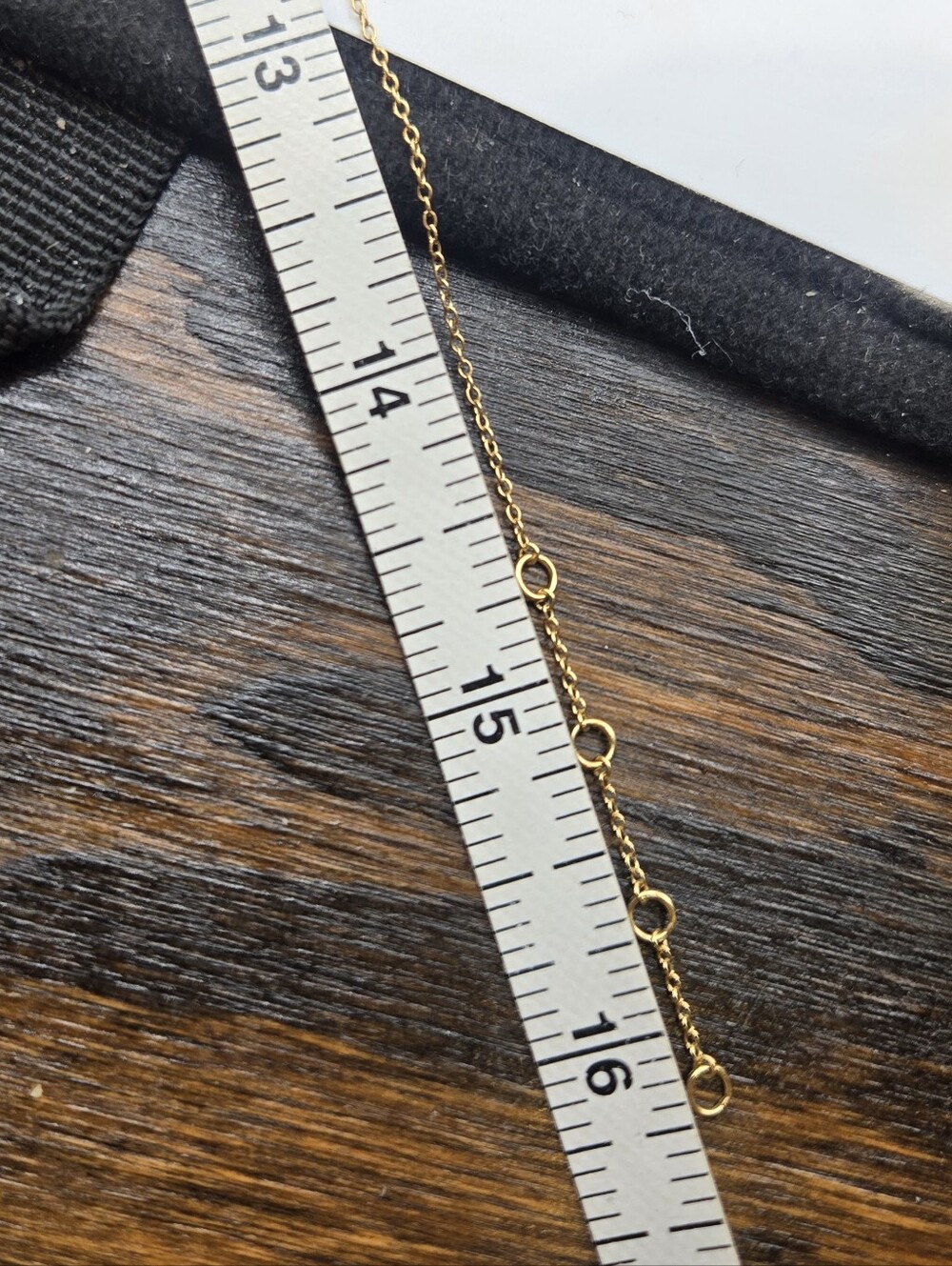 Madewell Gold Demi-Fine Sapphire Choker Necklace Dainty Chain 16" CZ Sparkle - Picture 10 of 10